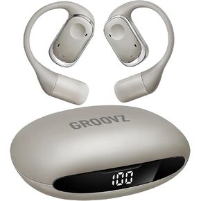 سماعات Groovz Open -Ear Wireless True مع شاشة ذكية للبطارية - مصممة وهندسة في الولايات المتحدة الأمريكية - أذن Bluetooth ذات التصنيف IPX5 متوافقة مع Apple & Android - Floral in Kuwait