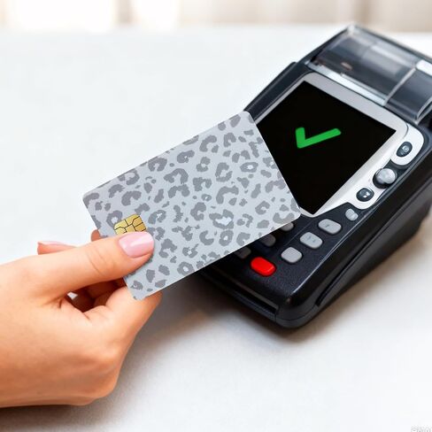 Credit Card Skin Stickers 4Pcs Leopard Print Debit Card Skin Stickers Removable Waterproof PVC Decal Cover Set for Transportation Key Debit Bus Cards Pink Grey Black Cheetah ID Cover for Women in Saudi Arabia