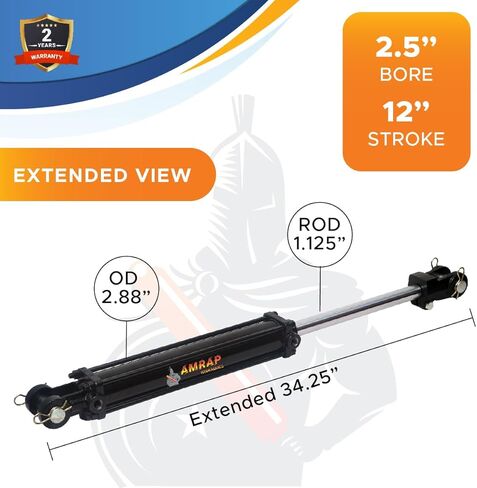 2.5x16 أسطوانة هيدروليكية - 2.5 تجويف 16 ضربة قضيب مزدوجة قضيب القضيب الأسطوانة الهيدروليكية 2500 رطل. in Kuwait