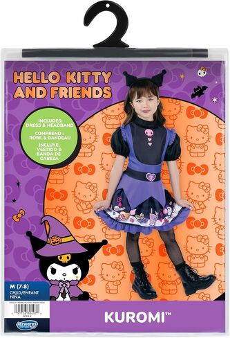 Hello Kitty و Friends Kuromi فستان Halloween الرسمي للشباب - فستان مطبوع بجودة عالية مع عقال in Saudi Arabia