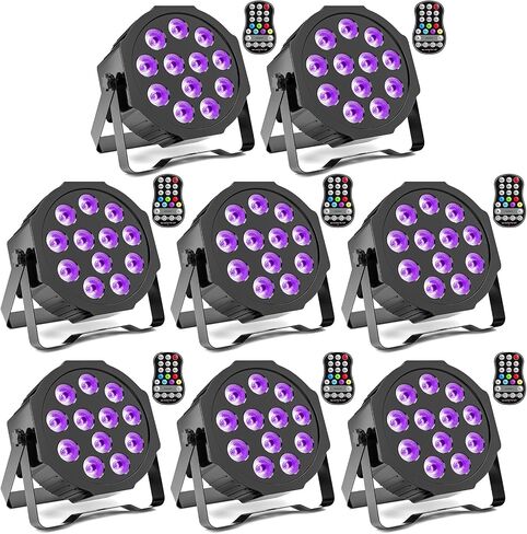 مصابيح بار قابلة لإعادة الشحن تضيء أضواء المسرح RGBWA+UV 6 في 1 LED التي تعمل بالبطارية مع جهاز تحكم عن بعد وDMX، يتم تنشيط الصوت للمهرجانات وحفلات الزفاف والحانات والكنائس ودي جي in Kuwait