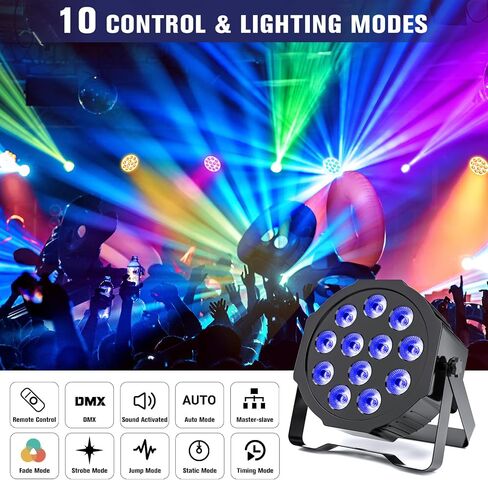 مصابيح بار قابلة لإعادة الشحن تضيء أضواء المسرح RGBWA+UV 6 في 1 LED التي تعمل بالبطارية مع جهاز تحكم عن بعد وDMX، يتم تنشيط الصوت للمهرجانات وحفلات الزفاف والحانات والكنائس ودي جي in Kuwait
