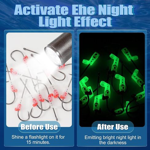 Luminous Live Shrimp Hooks, Upgraded High Carbon Steel Barbed Hooks Saltwater Corrosion-Resistant, for Freshwater & Saltwater Fishing, Ideal for Bass, Groupers, Catfish & More Fish 2/0 in Kuwait