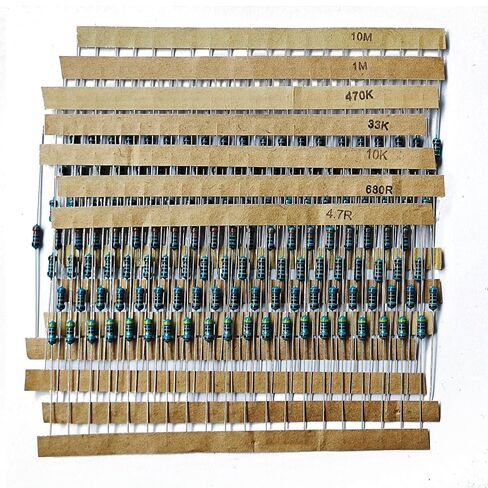 40 قيم 400 PCS 1/2W KITTOR 1Ω-1MΩ ± 1 ٪ مقاومات فيلم المعادن تشكيلة لمشاريع الإلكترونيات وتجارب DIY in Kuwait
