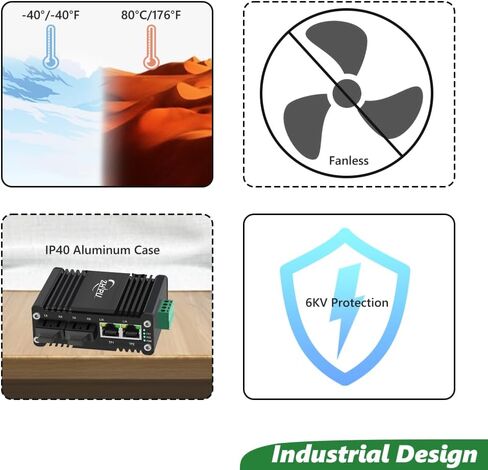 Mini Industrial 2 Port Ethernet Switch مع فتحة SFP ، مفتاح شبكة Gigabit المتصلب الذي يدعم قفرة DIN ، 12 ~ 48VDC مدخلات الطاقة ، -40 درجة فهرنهايت إلى 176 درجة فهرنه in Kuwait