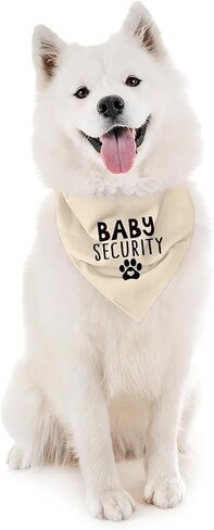 Baby Security Dog Bandana ، White Pet Dog Dicf Associory ، إعلان الحمل الكشف عن الطفل ، وشاح Triangle Dogs ، حيوانات أليفة للكلاب الصغيرة المتوسطة in Kuwait
