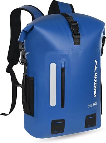 MARCHWAY Roll Top Waterproof Backpack, Floating Dry Bag 20L/30L/45L with Ergonomic Rectangular Base, Cushioned Back, Hip Strap for Hiking Camping Kayaking Travel (Army Green, 45L) in Saudi Arabia