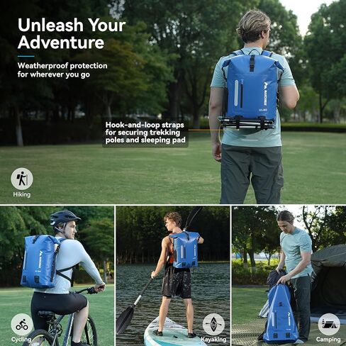 MARCHWAY Roll Top Waterproof Backpack, Floating Dry Bag 20L/30L/45L with Ergonomic Rectangular Base, Cushioned Back, Hip Strap for Hiking Camping Kayaking Travel (Army Green, 45L) in Saudi Arabia