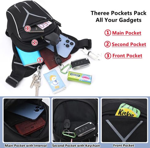 حقيبة ساق قطرة متعددة الاستخدامات للرجال والنساء - حقيبة الفخذ التكتيكية الصلبة المقاومة للماء مع الأشرطة القابلة للتعديل للأنشطة في الهواء الطلق والسفر والرياضة in Kuwait