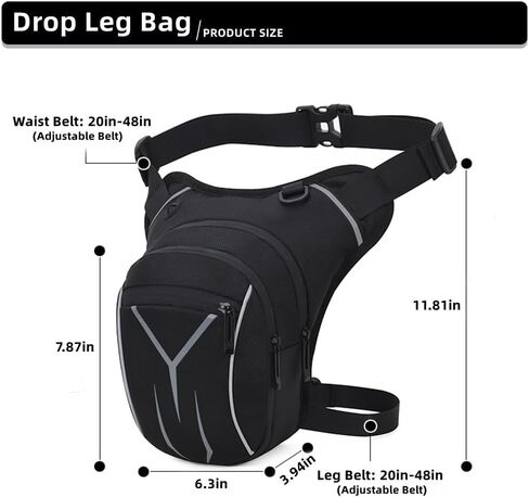 حقيبة ساق قطرة متعددة الاستخدامات للرجال والنساء - حقيبة الفخذ التكتيكية الصلبة المقاومة للماء مع الأشرطة القابلة للتعديل للأنشطة في الهواء الطلق والسفر والرياضة in Kuwait