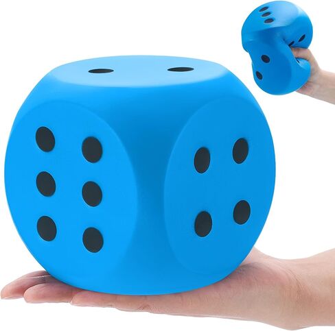 Zomiboo Giant 5 بوصة الرغوة الزهر المرح ملء لعبة تعليمية كبيرة PU Foam Big Cube Building لحفلات الكازينو ، وجلسات تعلم الرياضيات واللياقة البدنية (أبيض) in Kuwait
