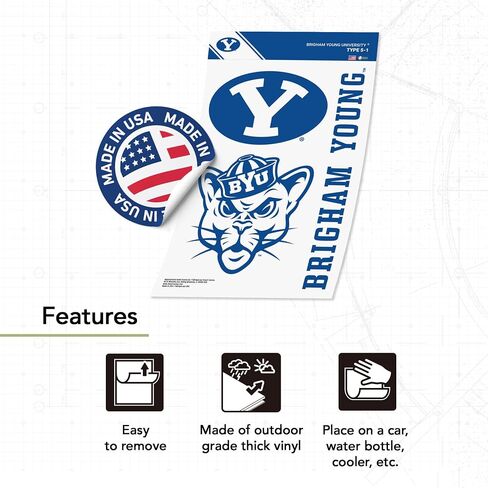 Desert Cactus BYU Brigham Young University Sticker Cougars Cougs Vinyl Decals Laptop Water Bottle Car Scrapbook T5 (Type 5-1) in Saudi Arabia