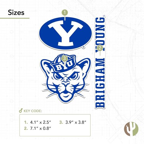 Desert Cactus BYU Brigham Young University Sticker Cougars Cougs Vinyl Decals Laptop Water Bottle Car Scrapbook T5 (Type 5-1) in Saudi Arabia