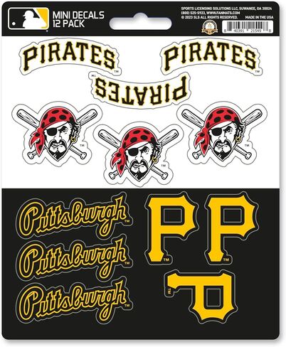 ملصق صغير من FANMATS 39347 Pittsburgh Pirates، 12 قطعة in Saudi Arabia