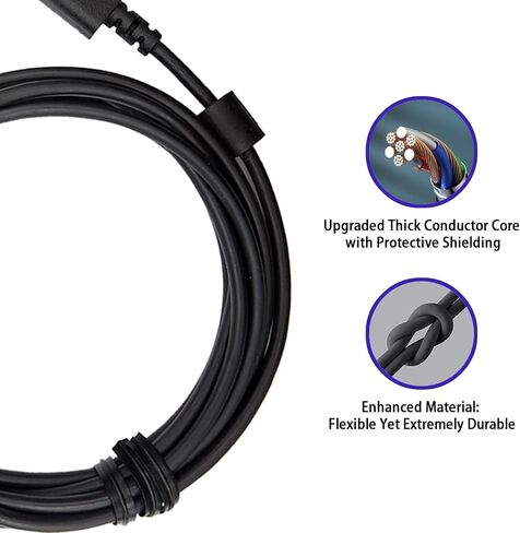 USB Charging Cable (6 feet), Braided Nylon, Replacement for Logitech G502 Lightspeed Wireless Gaming Mouse / G915 RGB TKL Wireless Keyboard, USB to Micro in Kuwait