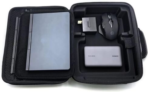 حقيبة تخزين محمولة الكل في واحد متوافقة مع GPD Pocket 4 Eva Hard Shell Case Storage Host Keyboard Stand Mouse Charger Grip Base (أسود) in Saudi Arabia