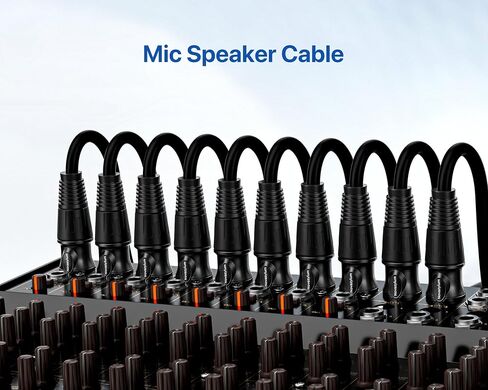 كابلات XLR بطول 3 أقدام و10 حزم - كابل ميكروفون من ذكر إلى أنثى مع كابلات سماعات XLR متوازنة ومحمية بثلاثة دبابيس وكابل ميكروفون in Kuwait