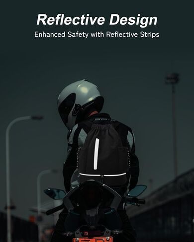 Drawstring Backpack for Men Women Water-Resistant Gym Bag with Shoe Compartment Lightweight String Sport Sackpack for Basketball Soccer Swimming and Travel, Black in Kuwait