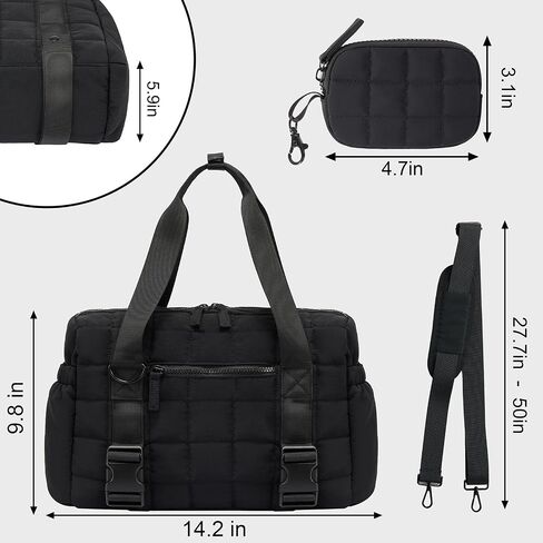 Small Gym Bag for Women, Puffy Sports Duffel Bag with Yoga Mat Holder, Gym Tote Bag with Wet Pocket & Coin Wallet, Carry on Bag for Workout Dance Pilates Ballet Swimming Travel in Saudi Arabia