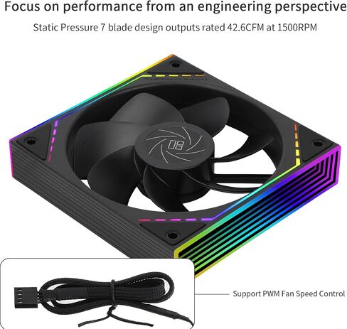 Thermalright TL-M12RW CPU Fan 120mm Case Cooler Fan ARGB, 4pin PWM Connector Silent Computer Fan with S-FDB Bearing,Desktop Cooling Fan has Side ARGB Mirror Light Effect, Inverted Fan(TL-M12RW) in Saudi Arabia
