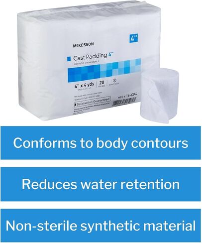 McKesson Cast Padding, Non-Sterile, Polyester, 6 in x 4 yds, 20 Count, 4 Packs, 80 Total in Saudi Arabia