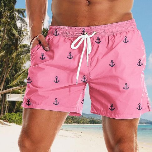 Mens Swim Trunks Swim Shorts Quick Dry 5 Inch Inseam Beach Shorts with Pocket in Saudi Arabia