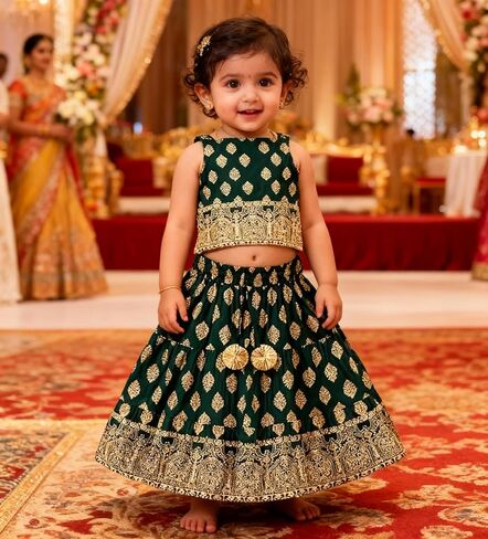 Chandrakala Kids Lehenga Choli مجموعة للفتيات (KL120-P) in Saudi Arabia