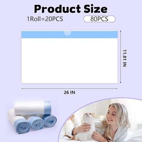 120 Count 26" x 11.8" Cat Litter Box Liners for Fsitego and Fumoi Self Cleaning Litter Box, Extra Thick Heavy Duty Cat Litter Bags Replacement, 3-4 Gallons of Capacity in Kuwait