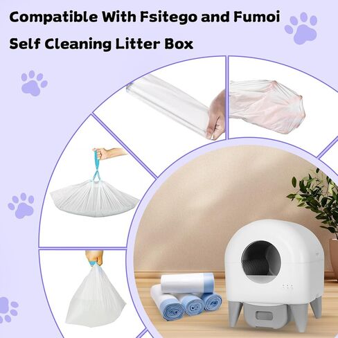 120 Count 26" x 11.8" Cat Litter Box Liners for Fsitego and Fumoi Self Cleaning Litter Box, Extra Thick Heavy Duty Cat Litter Bags Replacement, 3-4 Gallons of Capacity in Kuwait