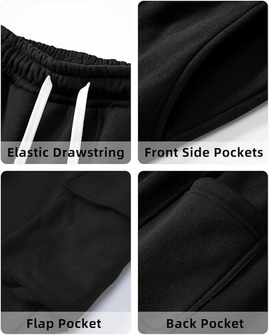 A WATERWANG بنطال رياضي من الصوف للرجال كاجوال من القطن مدبب برباط رياضي للركض مع جيوب in Kuwait