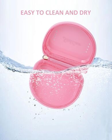 Mouth Guard Case with Zipper, Portable Carrying Retainer Mouthguard Case for Youth Football, Breathable Mouth Guard Boxing with Climbing Clip, Travel Storage Adult & Youth Sizes Pink in Kuwait