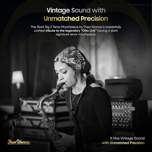 Theo Wanne Slant SIG 2 Tenor Saxophone Pukpicse - Roll -Over Over -paffle - متعددة الاستخدامات - رائعة لجميع الأنماط بما في ذلك صوت الجاز - صوت الرابط العتيق - مصنوع من المطاط الصلب in Kuwait