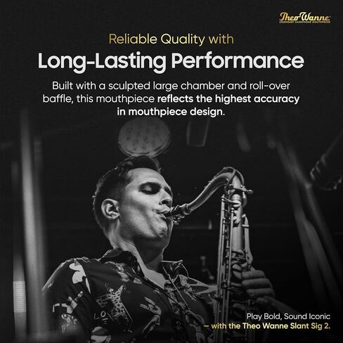 Theo Wanne Slant SIG 2 Tenor Saxophone Pukpicse - Roll -Over Over -paffle - متعددة الاستخدامات - رائعة لجميع الأنماط بما في ذلك صوت الجاز - صوت الرابط العتيق - مصنوع من المطاط الصلب in Kuwait