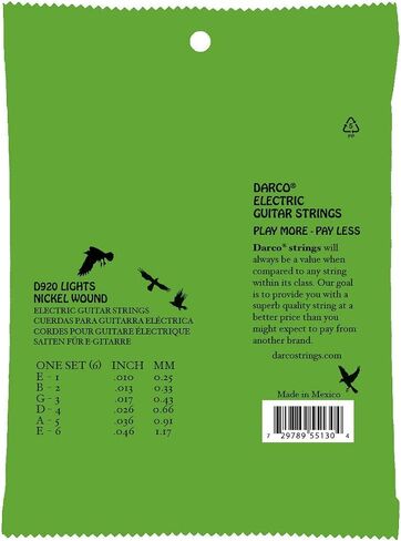 Darco® Electric Guitar Strings – Nickel, Light Gauge | Durable, High-Performance Strings at an Affordable Price | Bright Tone with Smooth Feel in Saudi Arabia