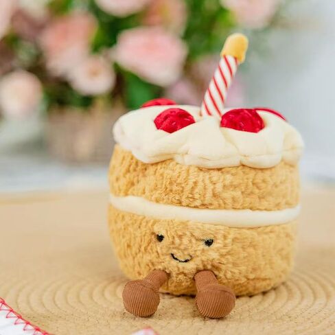 Birthday Cake Plush Toy for Girls, Cute Birthday Plushies Pillow Food Stuffed Animals for Kids 8 Inch in Saudi Arabia