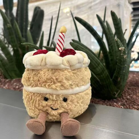 Birthday Cake Plush Toy for Girls, Cute Birthday Plushies Pillow Food Stuffed Animals for Kids 8 Inch in Saudi Arabia