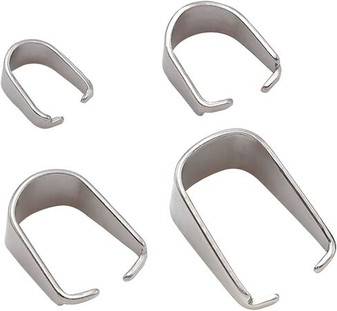 100pcs 304 الكفالة قرصة الفولاذ المقاوم للصدأ لسحر قلادة ، والمقاطع المفتوحة المفتوحة بكفالة ، الموصل المعدني المستلزمات المستلزمات لصنع المجوهرات سوار القلادة [6x12mm] in Kuwait