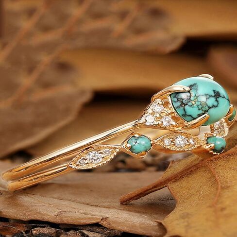 Turquoise Rings for Women Cowgirl Western Outfits Cowboy Chic Jewelry Rhinestone Gold Knuckle Thumb Rings Boho Stackable Western Wedding Ring Cowgirl Costume Accessories in Saudi Arabia