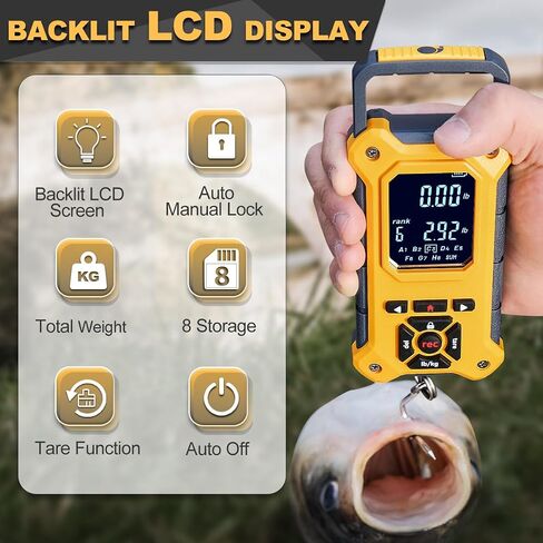 SNAIL TRAIL Fish Scale with 7.5'' Floating Lip Gripper, 50 lbs Digital Fishing Weigher with Hook & Clamp, Tournament Bass Culling Scale with 8 Srorage Bins, Boat Hanging Weight Scale, Gifts for Men in Kuwait