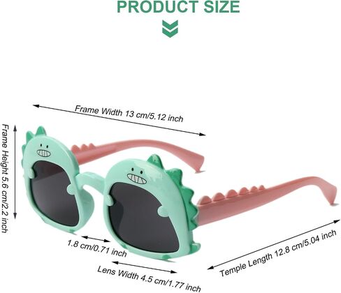 Dinosaur Toddler Sunglasses for Kids Aged 2-6, UV400 Protection Secure Fit for Outdoor Adventures,Drak Lenses Blue Yellow Red Black in Saudi Arabia
