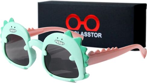 Dinosaur Toddler Sunglasses for Kids Aged 2-6, UV400 Protection Secure Fit for Outdoor Adventures,Drak Lenses Blue Yellow Red Black in Saudi Arabia