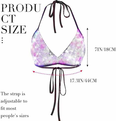 Zoestar Sequin Bra Rave Top للنساء in Kuwait