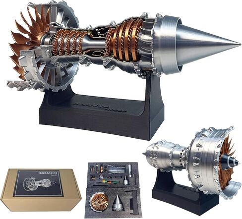 Turbofan Engine Model, Adjustable Speed TR900 Aircraft Engine Turbojet Engine Model with Light, Simulation Aero Engine Mechanical Science Education Toy Gift Decor for Adult, 28cm (Finished Version) in Saudi Arabia