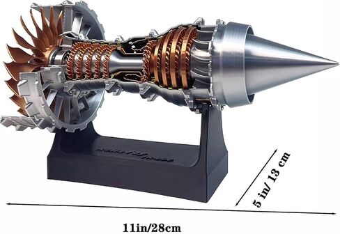 Turbofan Engine Model, Adjustable Speed TR900 Aircraft Engine Turbojet Engine Model with Light, Simulation Aero Engine Mechanical Science Education Toy Gift Decor for Adult, 28cm (Finished Version) in Saudi Arabia