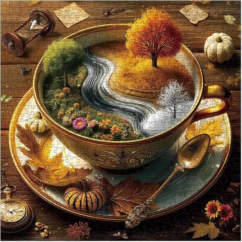 Autumn Puzzle 1000 Pieces Fall Kettle Landscape Puzzles for Adults 1000 Pieces Nature, Beautiful Autumn Scenic Art Jigsaw Puzzles, Pretty Plant Forest Aesthetic Puzzle in Saudi Arabia