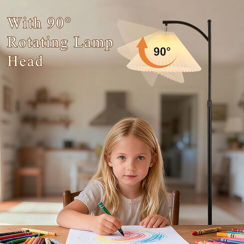 Floor Lamp with Table Industrial Adjustable Height Arc Floor Reading Lamp with Shelves End Table Floor Lamp for Living Room Arc Black Standing Reading Lamp with Tray for Bedroom Office (Black White) in Kuwait