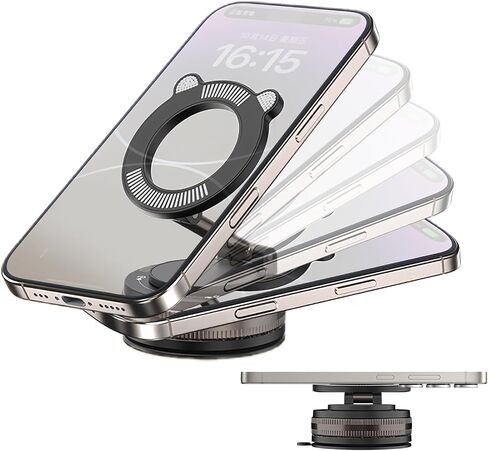 Upgraded Nano Gel Magnetic Car Phone Holder with Vacuum Suction Cup and Foldable Design for Car, Bathroom, Yoga Wall Mount, Kitchen Stand, Compatible with MagSafe and All Smartphones in Kuwait