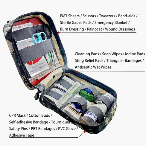EMT الحقيبة MOLLE Ifak الحقيبة التكتيكية MOLLE الطبية الإسعافات الأولية حقيبة متعددة الاستخدامات الأحمر Carlebben in Kuwait