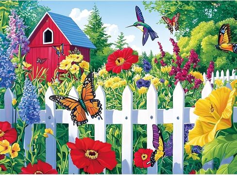 300 Piece Puzzle for Adults,Beautiful Country Cottage Puzzles for Adults Kids Elderly,Large Piece Landscape Puzzles for Kids Age 8-10 10-12,Challenging Nature Puzzle,Family Game Great Gift 20.5x15 in in Saudi Arabia