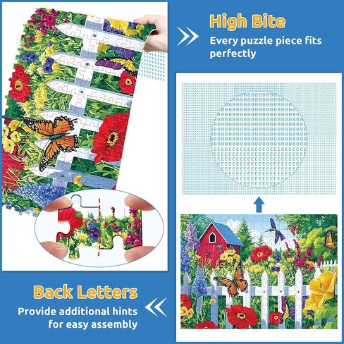 300 Piece Puzzle for Adults,Beautiful Country Cottage Puzzles for Adults Kids Elderly,Large Piece Landscape Puzzles for Kids Age 8-10 10-12,Challenging Nature Puzzle,Family Game Great Gift 20.5x15 in in Saudi Arabia